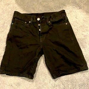 Denim straight fit shorts